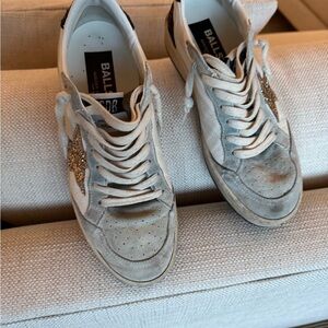 Golden Goose Gray and White Sneakers